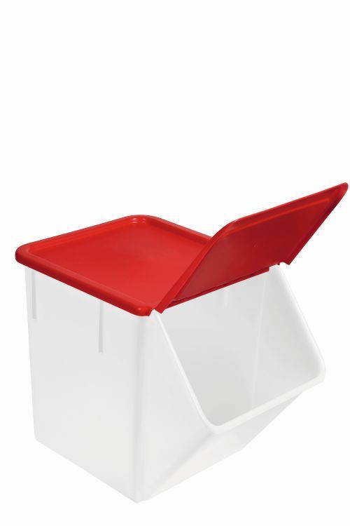 Bac à ingrédients 40 l avec couvercle basculant rouge