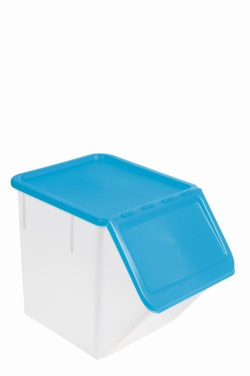 Bac à ingrédients empilable avec couvercle bleu