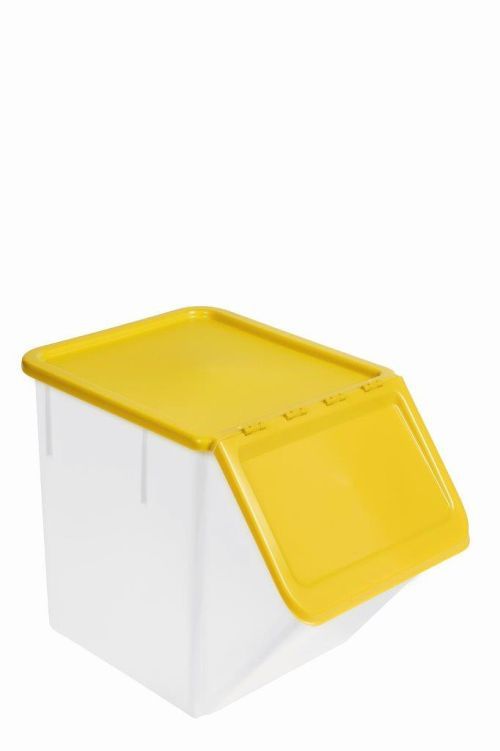 Bac à ingrédients empilable avec couvercle jaune
