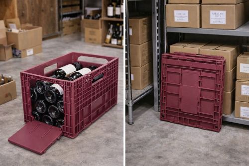 Casier pliable pour stockage de bouteilles de vin