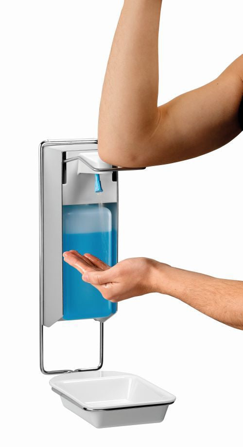 Distributeur de désinfectant avec bac collecteur
