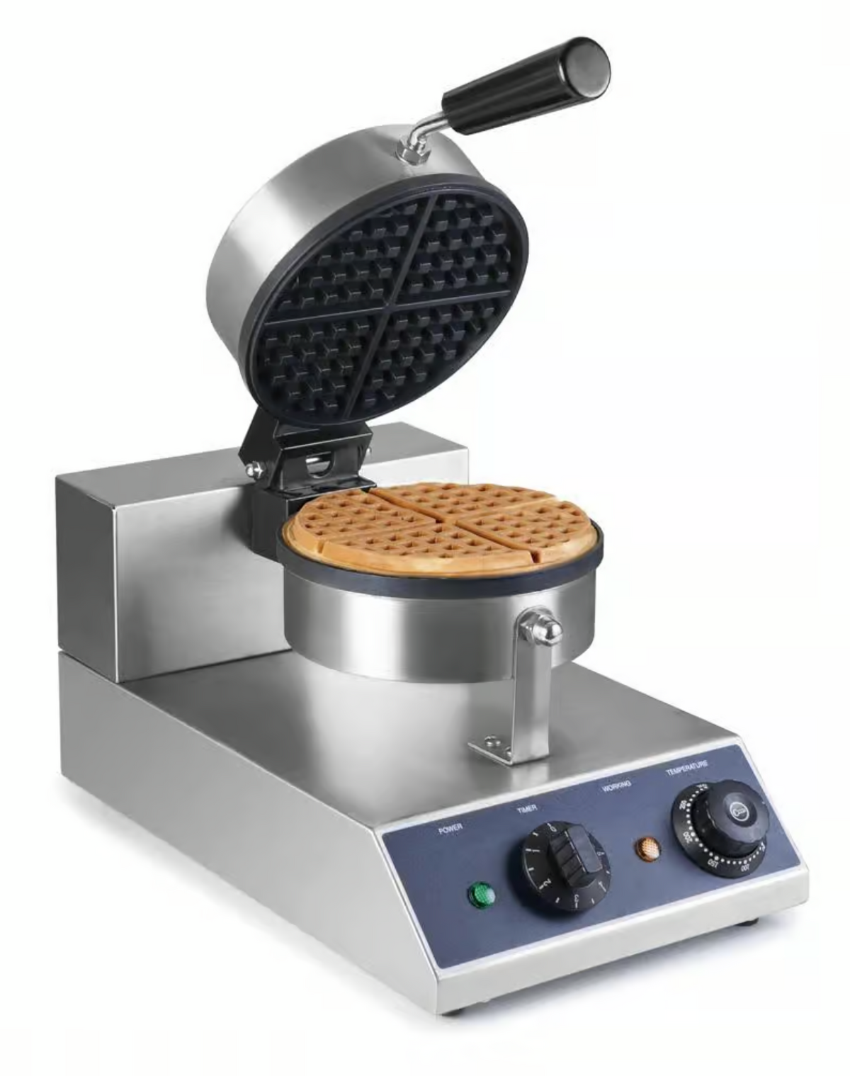 Gaufrier inox professionnel avec plaques antiadhésives