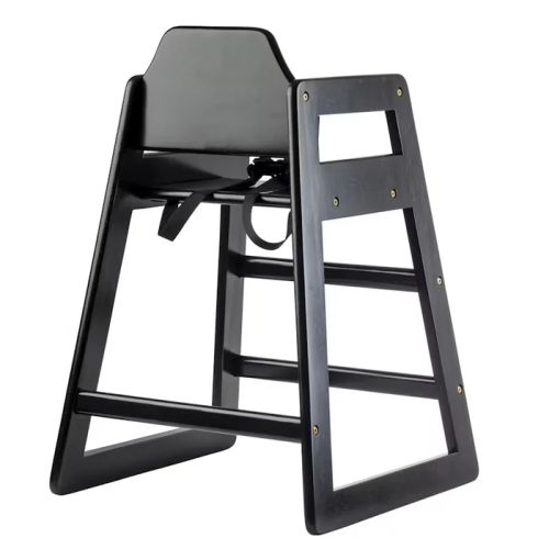 Chaise haute noire pour restaurant et hôtel