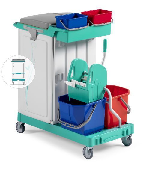 Chariot de lavage et maintenance à tiroir sécurisé