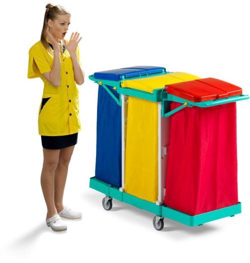 Chariot de tri des déchets pliables