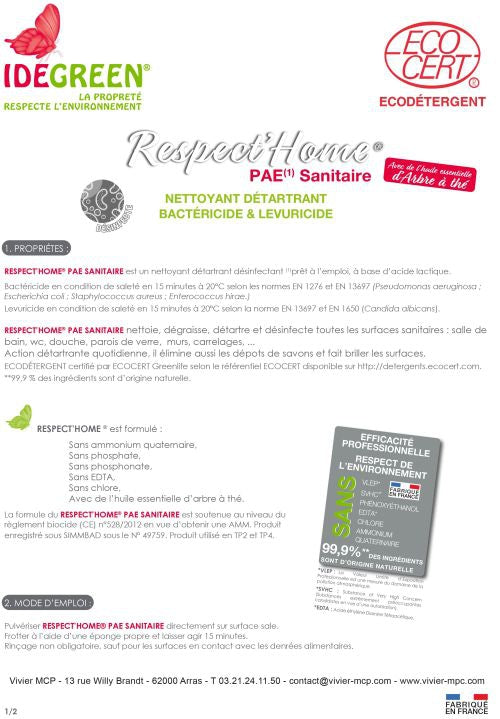 Fiche technique Respect Home sanitaires P1