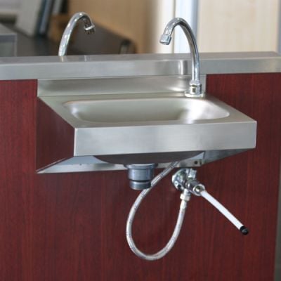 Lave-mains inox économique – Commande au genou avec kit complet