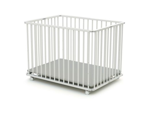 Parc professionnel pour bébé en bois blanc 
