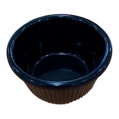 Ramequin mélamine noir côtelé 90 ml