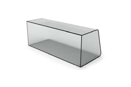 Vitrine de présentation en plexiglas transparent fermée sur les côtés